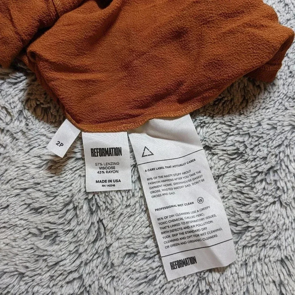 Reformation Rust Off-Shoulder Midi Dress - Picture 7 of 9